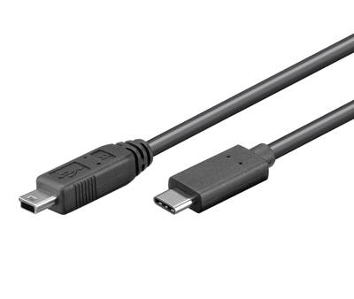 USB 2.0 liitäntäkaapeli USB-C/mini-USB-B musta 0,5m USB 2.0 liitäntäkaapeli USB-C/mini-USB-B musta 0,5m